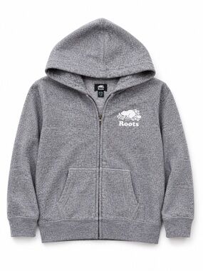 Roots Kids Zip Hoodie Grey XL 11-12 Youth Sweatshirt Logo